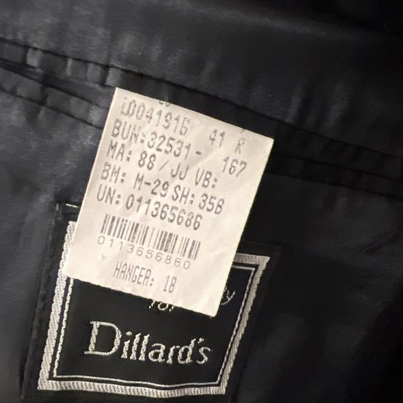 Ralph Lauren Dillards Blue Pinstriped Suit Jacket Mens 41R Sport Coat Blazer - Picture 11 of 16